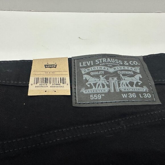 Levi's Men's 559 Relaxed Straight Fit Jeans Soft Black 36W x 30L - Picture 2 of 7
